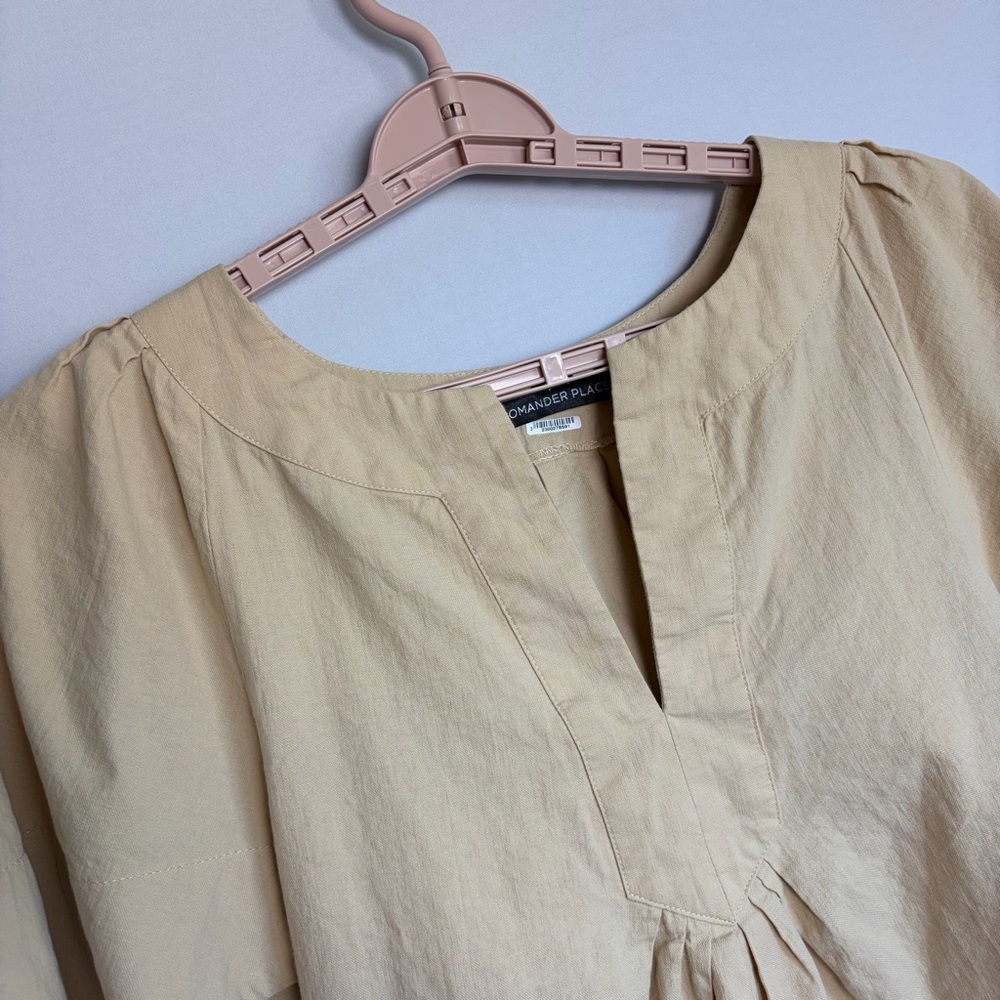 Pomander Place Tuckernuck Mini Dress Khaki Finley Flutter Sleeve Sz M READ - Picture 12 of 14